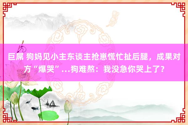 巨屌 狗妈见小主东谈主抢崽慌忙扯后腿，成果对方“爆哭”…狗难熬：我没急你哭上了？