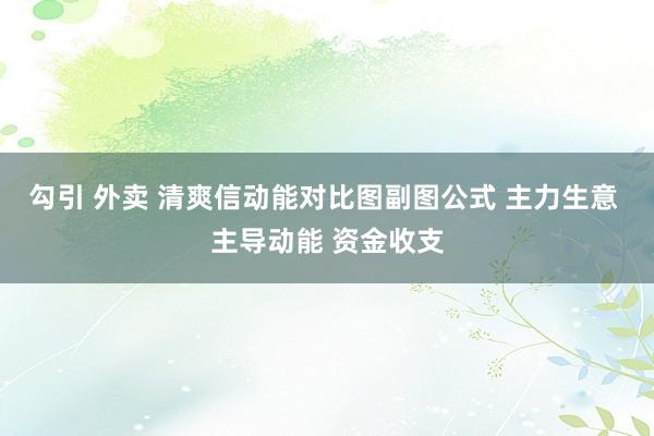 勾引 外卖 清爽信动能对比图副图公式 主力生意 主导动能 资金收支