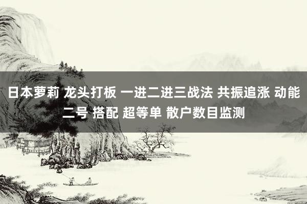 日本萝莉 龙头打板 一进二进三战法 共振追涨 动能二号 搭配 超等单 散户数目监测